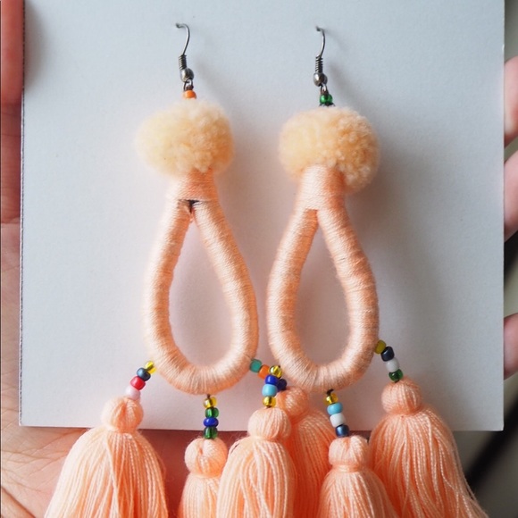 🛍Orange Yarn Long Tassel Fringe Dangle Ea… - Picture 2 of 4